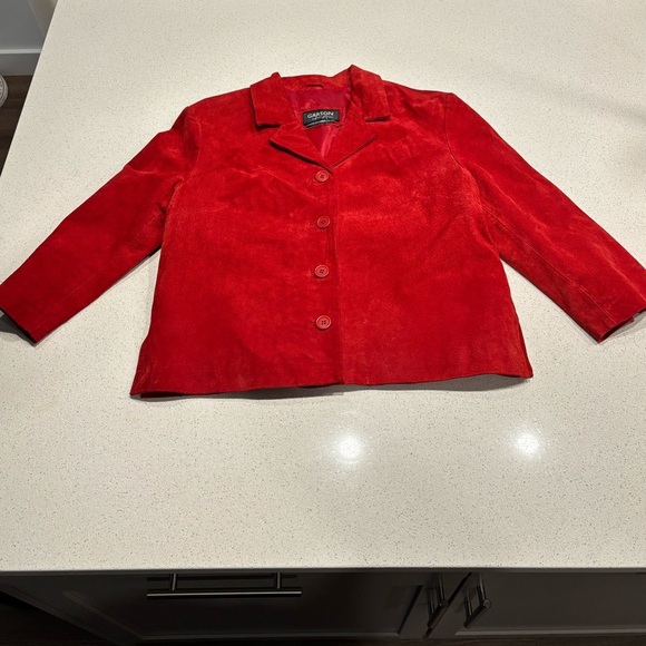 Garson | Suede Genuine Leather Red Jacket, Size PL - Picture 1 of 12
